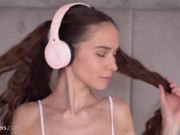 ULTRAFILMS Beautiful Russian model Leona Mia getting horny listening to music and then masturbating 1/16