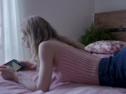 Step sister wanted to play with the console, but I flooded her ass sperm. Karneli Bandi. 1/16