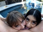 ANGELA WHITE - Busty Bikini Threesome with Violet Myers and Lena Paul 9/16