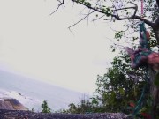 Alternative TATTOO girl in ropes of LILY LU - public bondage, kinbaku, shibari, rope play, goth, alt, punk 12/16