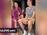 Nude babe with robe open & hogwarts tie discusses counseling therapists & trauma and then wants some dick LOL - Lelu Love 3/16