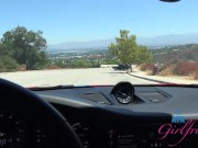 Hanging out with pretty cute blonde babe CeceliaTaylor and getting a blowjob in the car 15/16