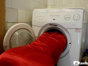 I pulled her out of the washing machine so she let me bang her holes. 1/16