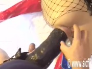 Hot Wife Slammed With a Colossal Strapon in Her Loose Pussy 3/16