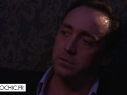 Busty brunette takes care of 3 men 3/16