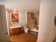 Stepmom VR porn showering and giving blowjob to stepson 4/16