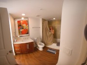 Stepmom VR porn showering and giving blowjob to stepson 8/16