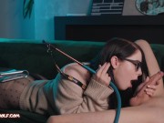 Girl in Glasses Smokes and Sucks Big cock while I Cunnilingus her in 69 position - MollyRedWolf 5/16