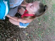 За деньги сосет в кустах и получает горячую сперму в ротик *BeLOVEfree 8/16