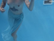 Naked Finnish blonde tattooed mermaid Mimi underwater 15/16