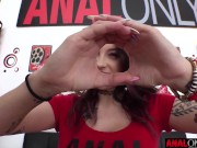 ANAL ONLY Busty brunette Maddy May takes two loads of cum deep in her ass 3/16