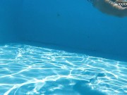 Outdoor swimming pool erotics with naked Zazie 6/16