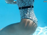 Beautiful blonde Zazie Skymm swims nude 10/16