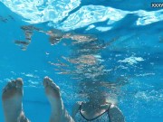 Beautiful blonde Zazie Skymm swims nude 5/16