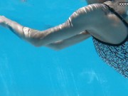 Beautiful blonde Zazie Skymm swims nude 6/16