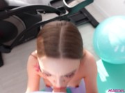 she did MORNING EXERCISES and he CUM ON FACE 13/16