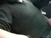 Naughty Brunette blowjob on car 6/16