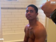 Package handler seduced by hot but weird couple. The guys wants dick 16/16