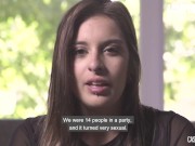 AMATEUR EURO - Emilie Martini Tries A Huge Cock For Her Tiny Pussy 2/16