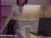 Hottie wants pizza with a big banana. Dirty slobbery blowjob and hard sex with a delivery guy. 4/16