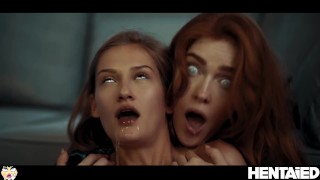 Hot redhead corrupted by Alien Parasite and fuck her hot blonde ...