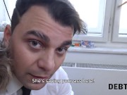 DEBT4k. Sweet blonde drilled by hung collector right after the wedding 13/16