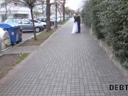 DEBT4k. Sweet blonde drilled by hung collector right after the wedding 4/16