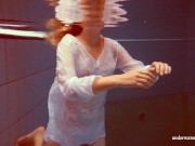 Hot sexy horny teen babe Melisa Darkova swimming nude alone 2/16