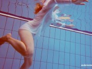 Hot sexy horny teen babe Melisa Darkova swimming nude alone 3/16