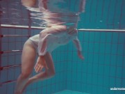 Hot sexy horny teen babe Melisa Darkova swimming nude alone 6/16