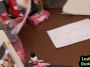 Pegging CFNM 3some babes fuck sissy ass 4/16