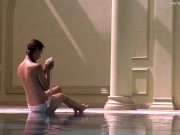 Stefanie Moon swims nude in the pool 5/16