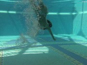 Stefanie Moon swims nude in the pool 8/16