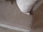 POV:Slim curly Evie fucked and got a pink pussy full of cum while stuck under the couch 3/16