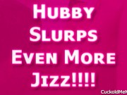 Hot wife fucks bull while cuckold watches dressed like a sissy and in chastity while his wife slaps cock and he eats creampie 15/16