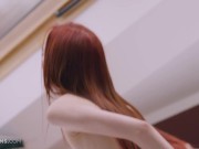 ULTRAFILMS Hot read head Sherice using her masturbating skills with her hands tied behind her back 1/16