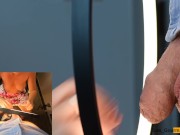 4K - MILF Slut masked with lipstick gives blowjob & gets all the cum on her tongue in close up 2/16