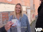 VIP4K. Man's bosomy wife gives shaved pussy to excited pickup artist 2/16