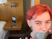 Trailer Special Clothespins Fetish has redhead getting big black dick and flogging with paddling 1/16