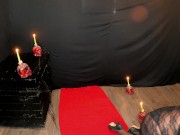 Submissive She-Devil bound & disciplined for escaping her cage.  Anal Creampie - Halloween Contest 2/16