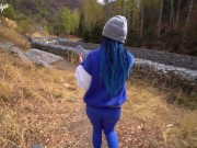 Great blowjob in nature after a photo shoot of young tourists - AnGelya.G 2/16