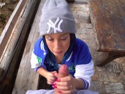 Great blowjob in nature after a photo shoot of young tourists - AnGelya.G 9/16