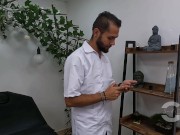 Man with a big cock gives me a massage with a happy ending - cumshot face - Salome Gil 1/16