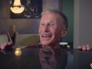 Teenies are horny for old man cock and take deepthroat before sharing his cum 3/16