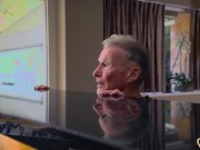 Teenies are horny for old man cock and take deepthroat before sharing his cum 6/16