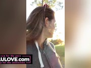 Babe with cum all over her face plus twice on her booty mixed with real life adventure vlogs behind the scenes - Lelu Love 8/16