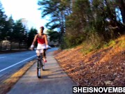 While Bicycling, Sexiest Black Buttocks Flashing Upskirt Outside By Sheisnovember Perfect Butt Stuffed With Her Tiny Panties 10/16