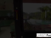 Christy plays with her tits & pussy 14/16