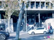 Public nudity from a hot babe at her boyfriend's porn debut! 1/16