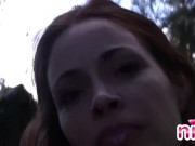 Lesbian Nina Striptease in bench 16/16